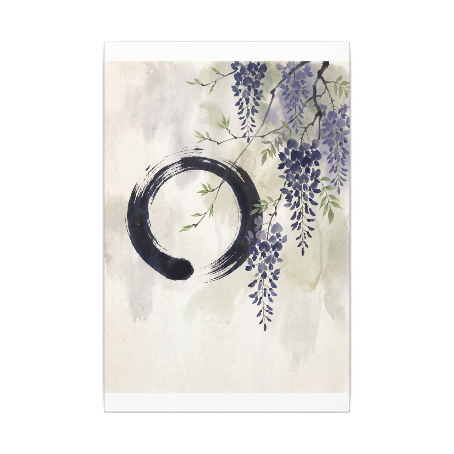 Wisteria Enso Canvas Art | Serene Zen Art