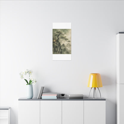 Candlelight Pine Tree Canvas Art - Japandi Kanso