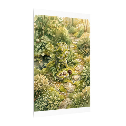 Datsuzoku Stone Lantern Canvas Art - Japandi Watercolor