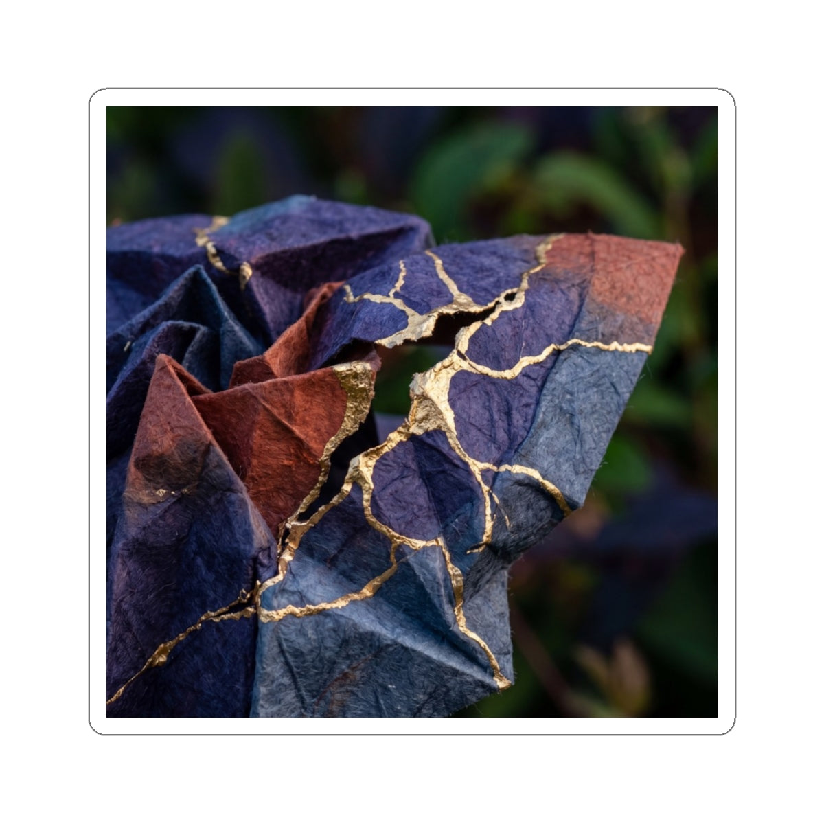 Paper Fold Sticker | Summer Kintsugi Gold Vein Art