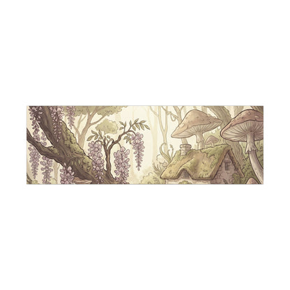Summer Wisteria Mushroom Illustration Canvas Art | Enchanting Decor