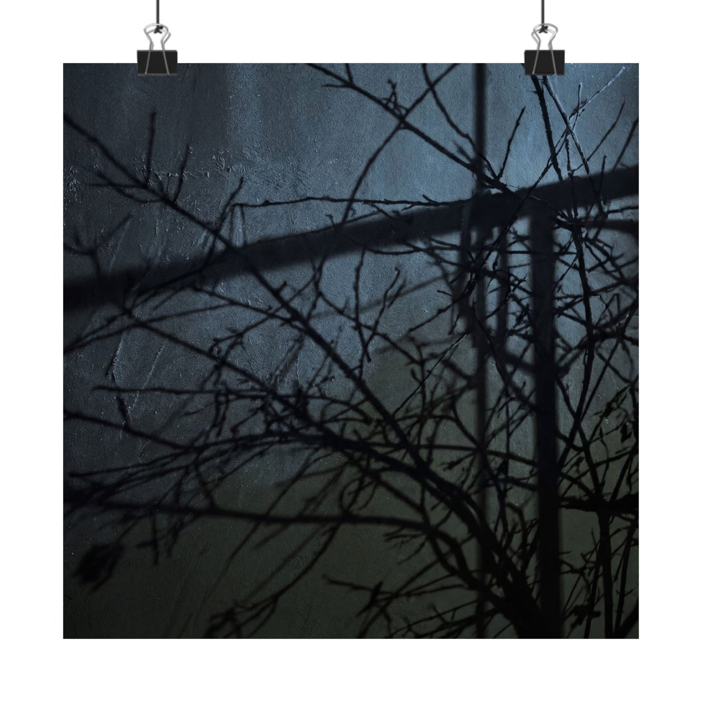 Shadow Play Winter Wall Art Print | Dark Japandi Luxurious Design