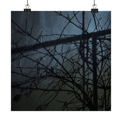 Shadow Play Winter Wall Art Print | Dark Japandi Luxurious Design