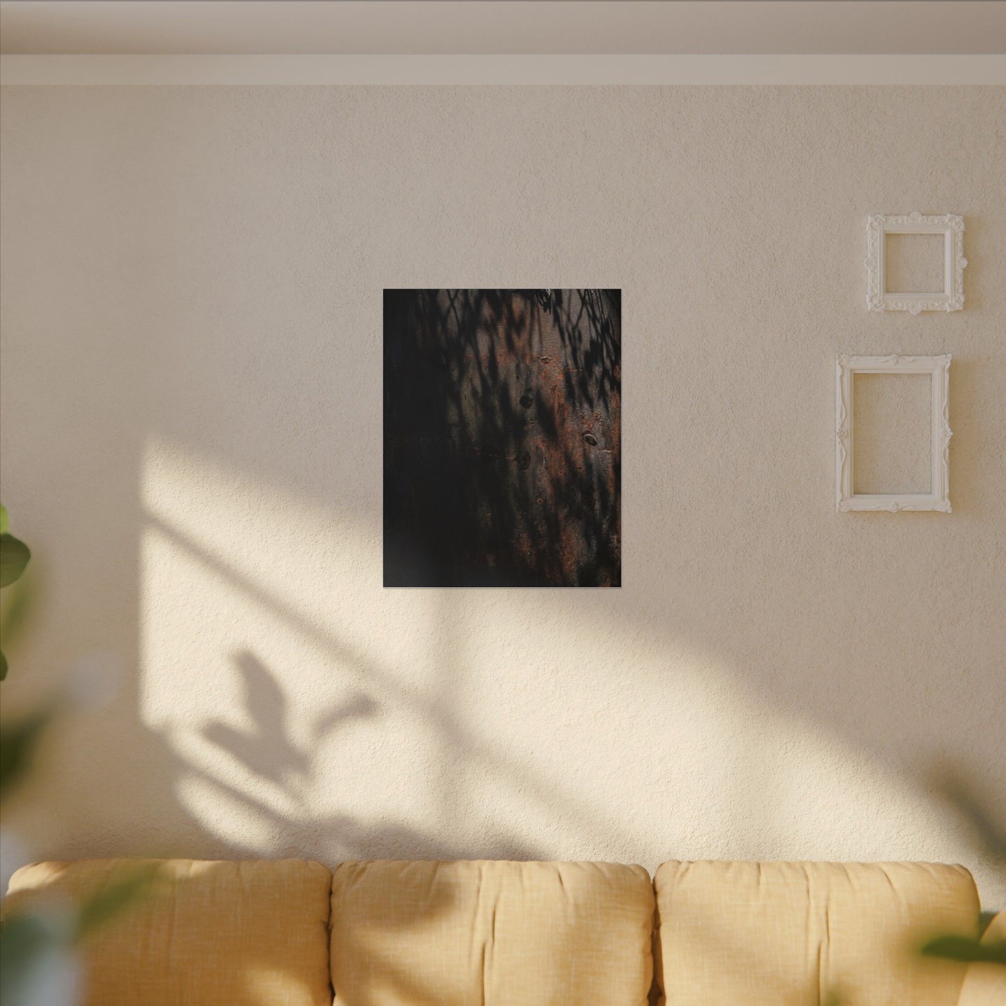 Rust Patina Shadow Zen Canvas Art | Luxurious Dark Japandi Art