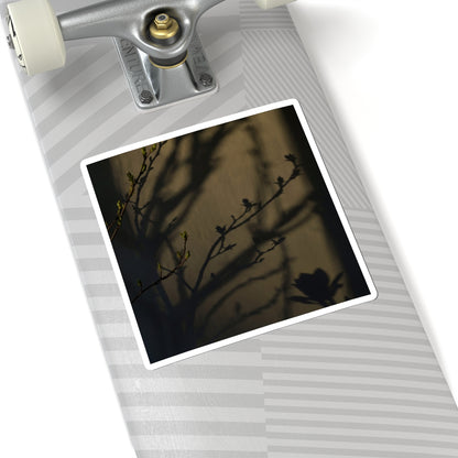 Shadow Play Sticker | Spring Dark Japandi Charcoal Ink Art