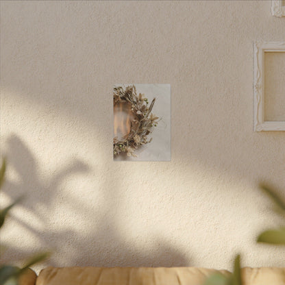 Dried Flowers Japanese Pattern Canvas Art | Neutral Japandi Art