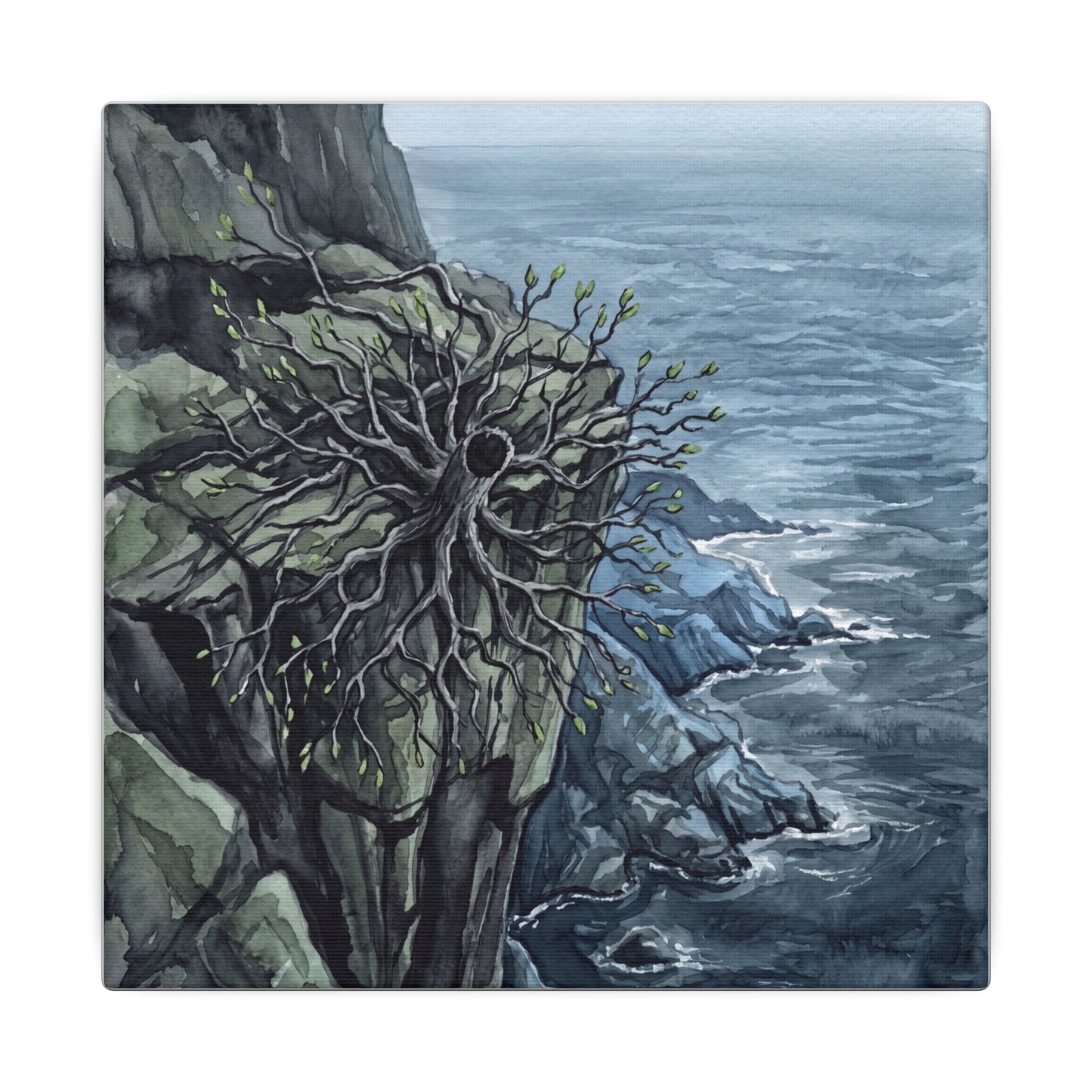 Pine Tree Spring Canvas Art | Japandi Neutral Design