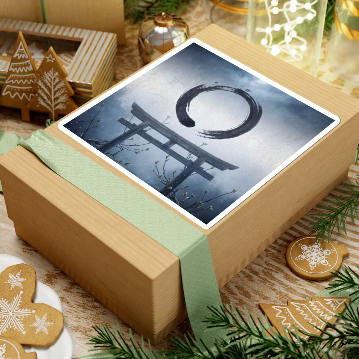 Zen Torii Gate in Moonlight | Enso Sticker