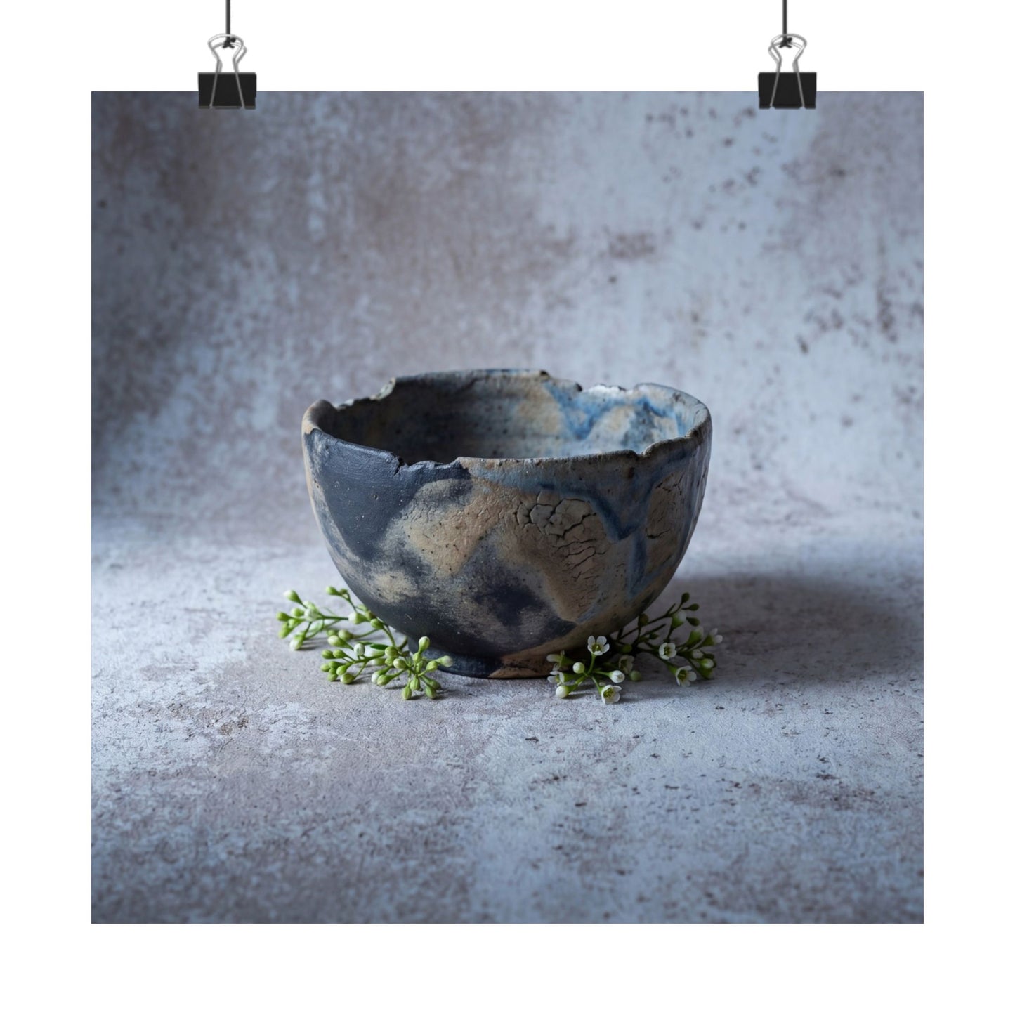 Moonlight Ceramic Bowl Wall Art Print - Japandi Ma