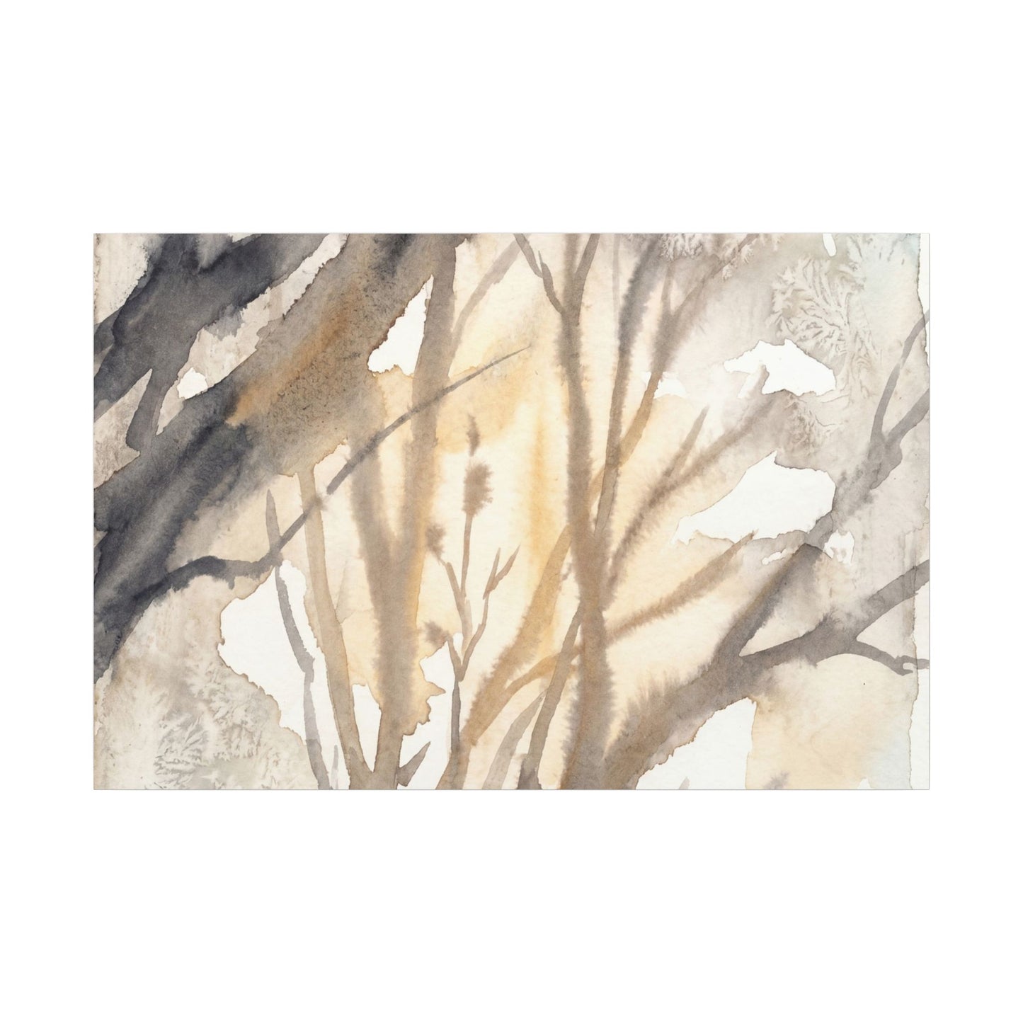 Ma Shadow Play Canvas Art - Japandi Watercolor