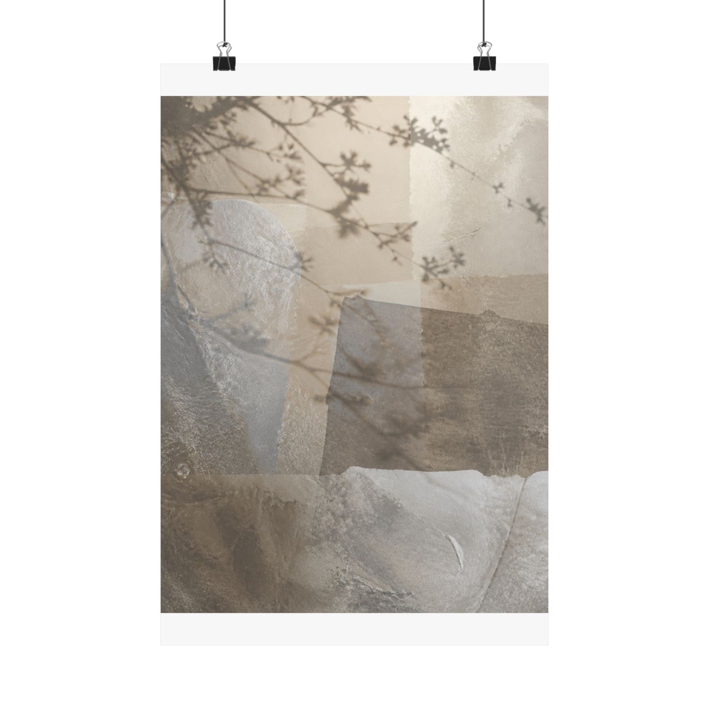 Shadow Play Winter Wall Art Print | Japandi Elegant Design