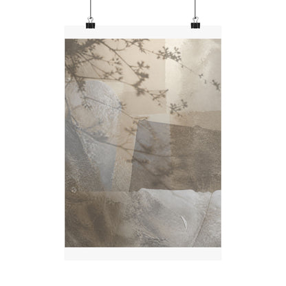 Shadow Play Winter Wall Art Print | Japandi Elegant Design