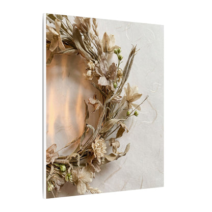 Dried Flowers Japanese Pattern Canvas Art | Neutral Japandi Art