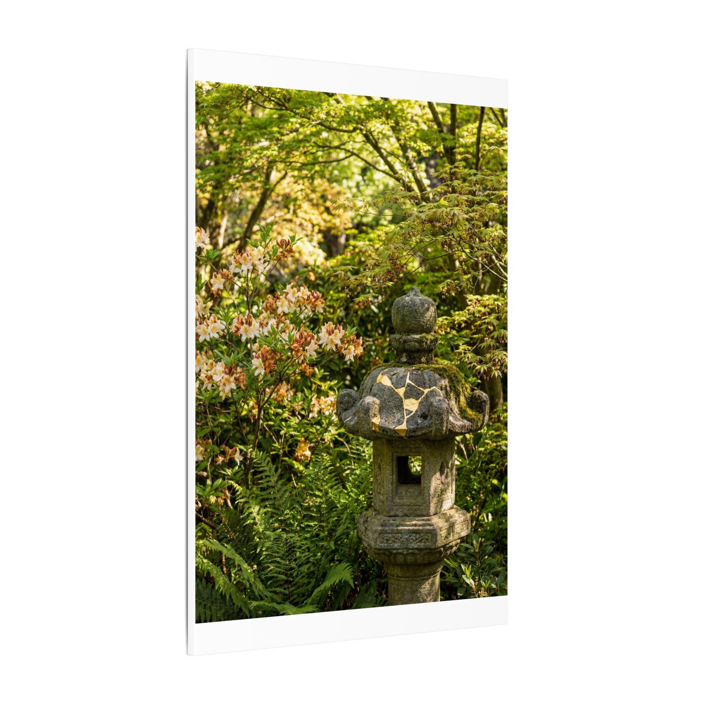 Spring Stone Lantern Gold Repair Canvas Art | Beautiful Decor
