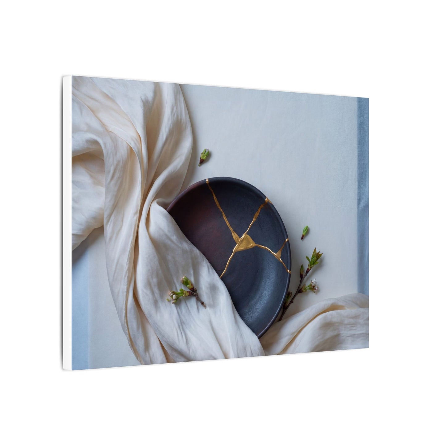 Ma Silk Drape Canvas Art - Kintsugi Gold Repair