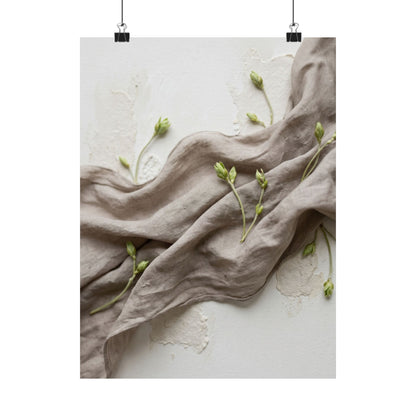 Silk Drape Wall Art Print | Spring Japandi Texture Art