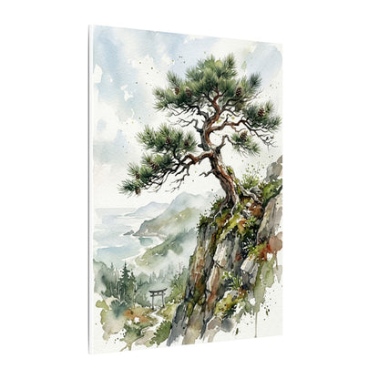 Pine Tree Spring Canvas Art | Japandi Neutral Design