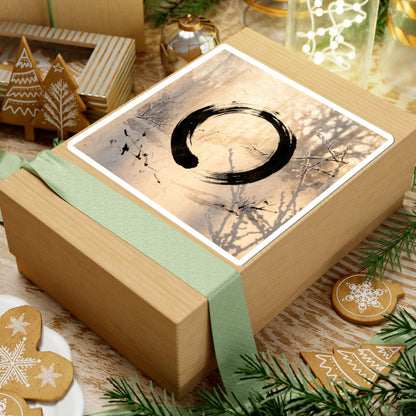 Shoji Screen Sticker | Winter Zen Enso Art Art Print