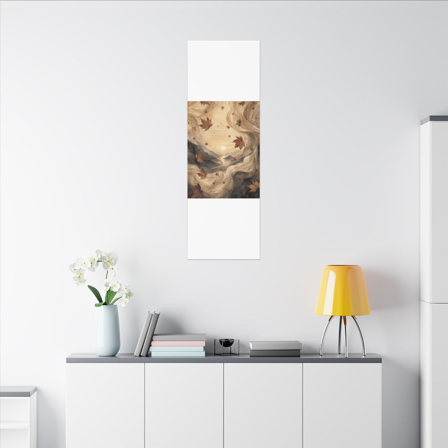 Autumn Silk Drape Watercolor Canvas Art | Earthy Decor