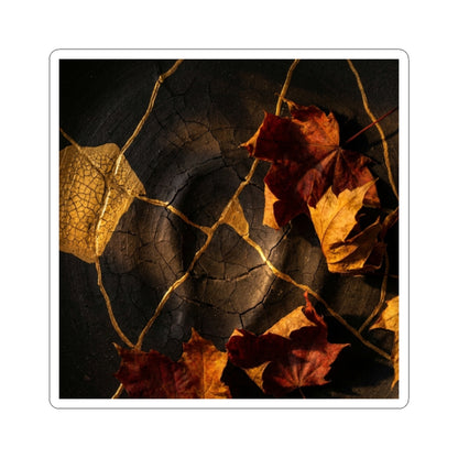 Shadow Play Sticker | Autumn Kintsugi Crackle Gold Art