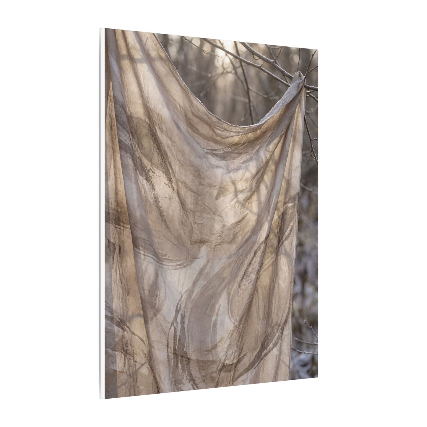 Ma Silk Drape Canvas Art - Japandi Japanese Pattern