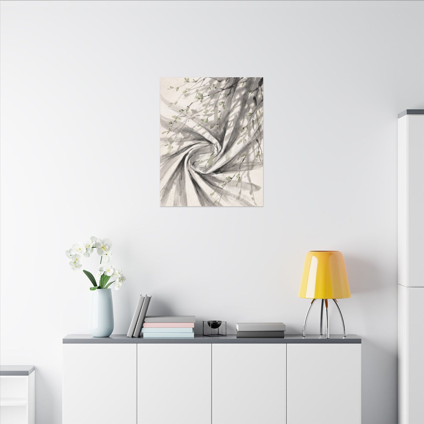 Silk Drape Spring Canvas Art | Zen Contemplative Design