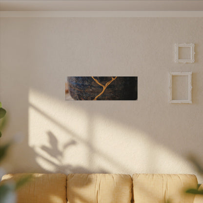 Tea Ceremony Autumn Canvas Art | Kintsugi Healing Design