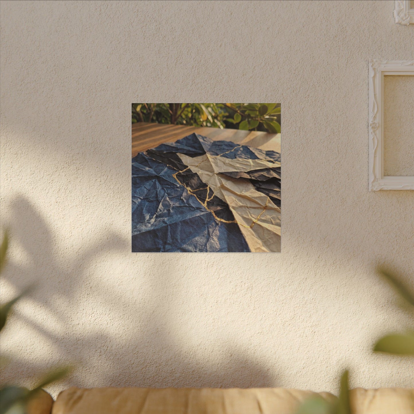 Golden Hour Paper Fold Canvas Art - Kintsugi Ma