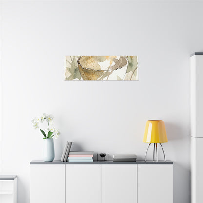 Spring Ceramic Bowl Watercolor Canvas Art | Neutral Decor