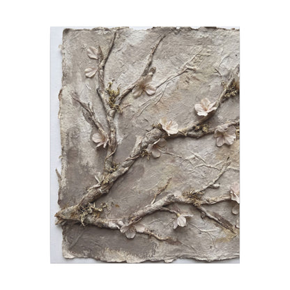 Summer Cherry Blossom Texture Canvas Art | Earthy Decor