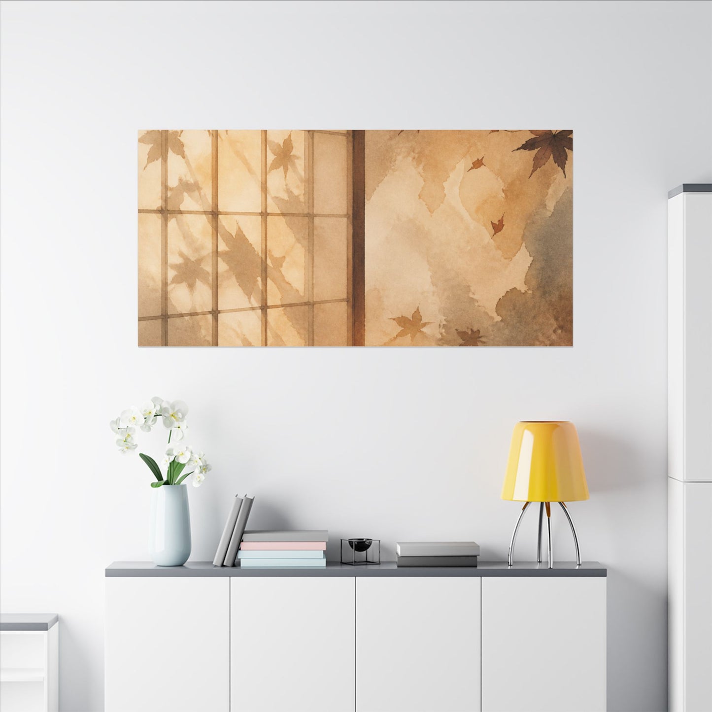 Candlelight Shoji Screen Canvas Art - Japandi Ma