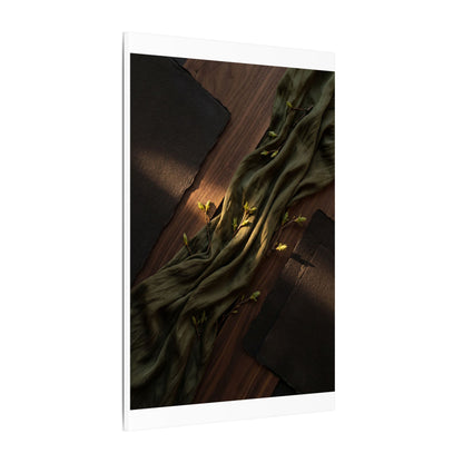 Silk Drape Canvas Art | Spring Dark Japandi Dark Texture Art