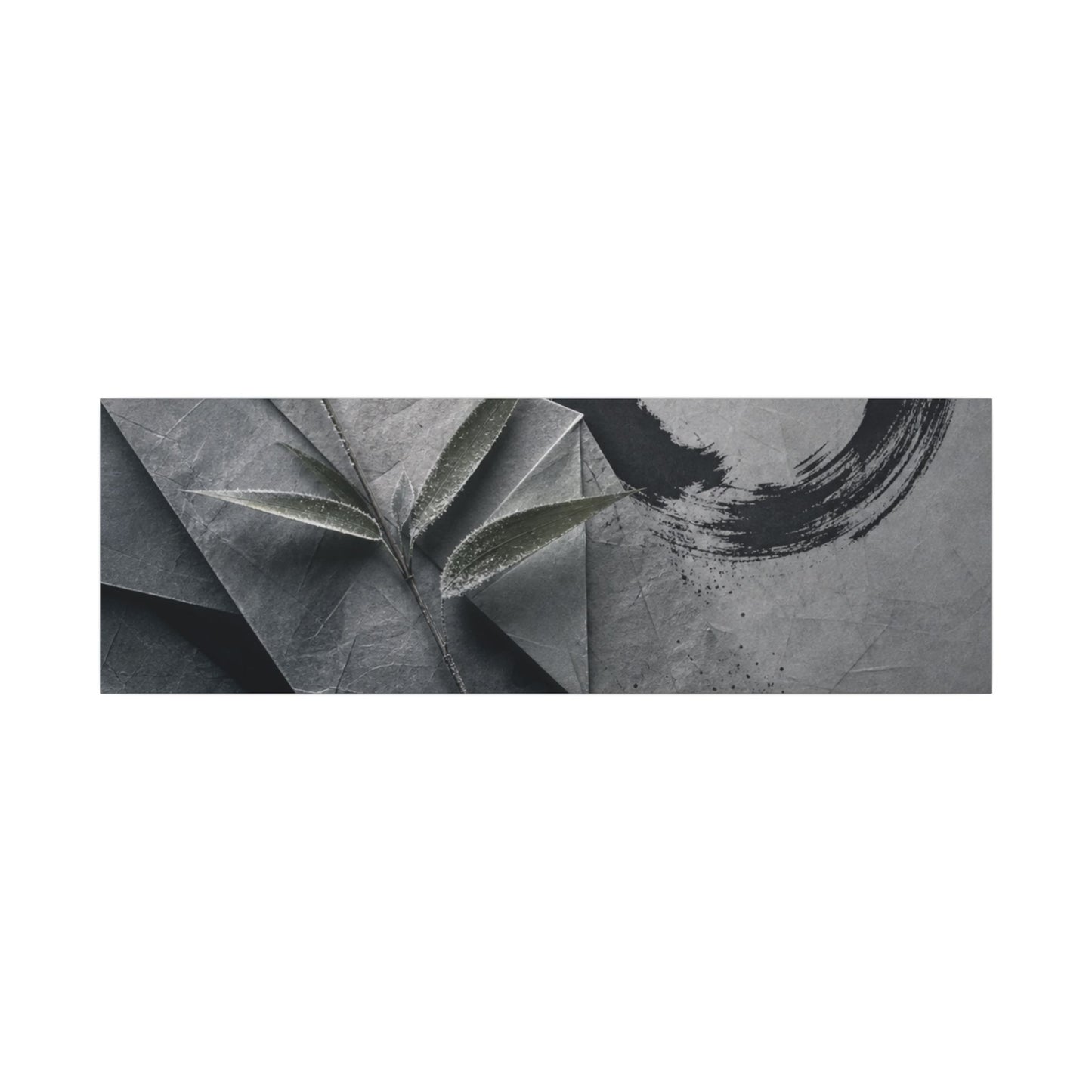 Winter Paper Fold Enso Canvas Art | Serene Decor