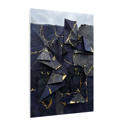 Beautiful Paper Fold Canvas Art - Crackle Gold Kintsugi