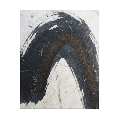 Moody Ink Brushstroke Canvas Art - Moody Minimal Dark Japandi