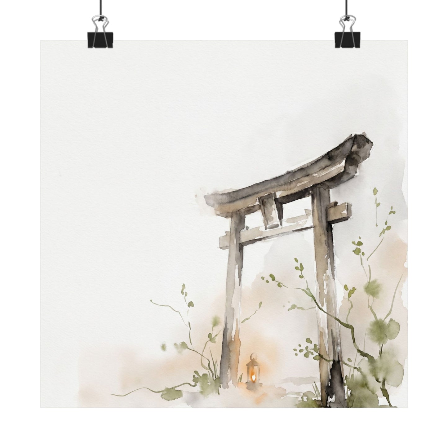 Torii Gate Spring Wall Art Print | Japandi Elegant Design