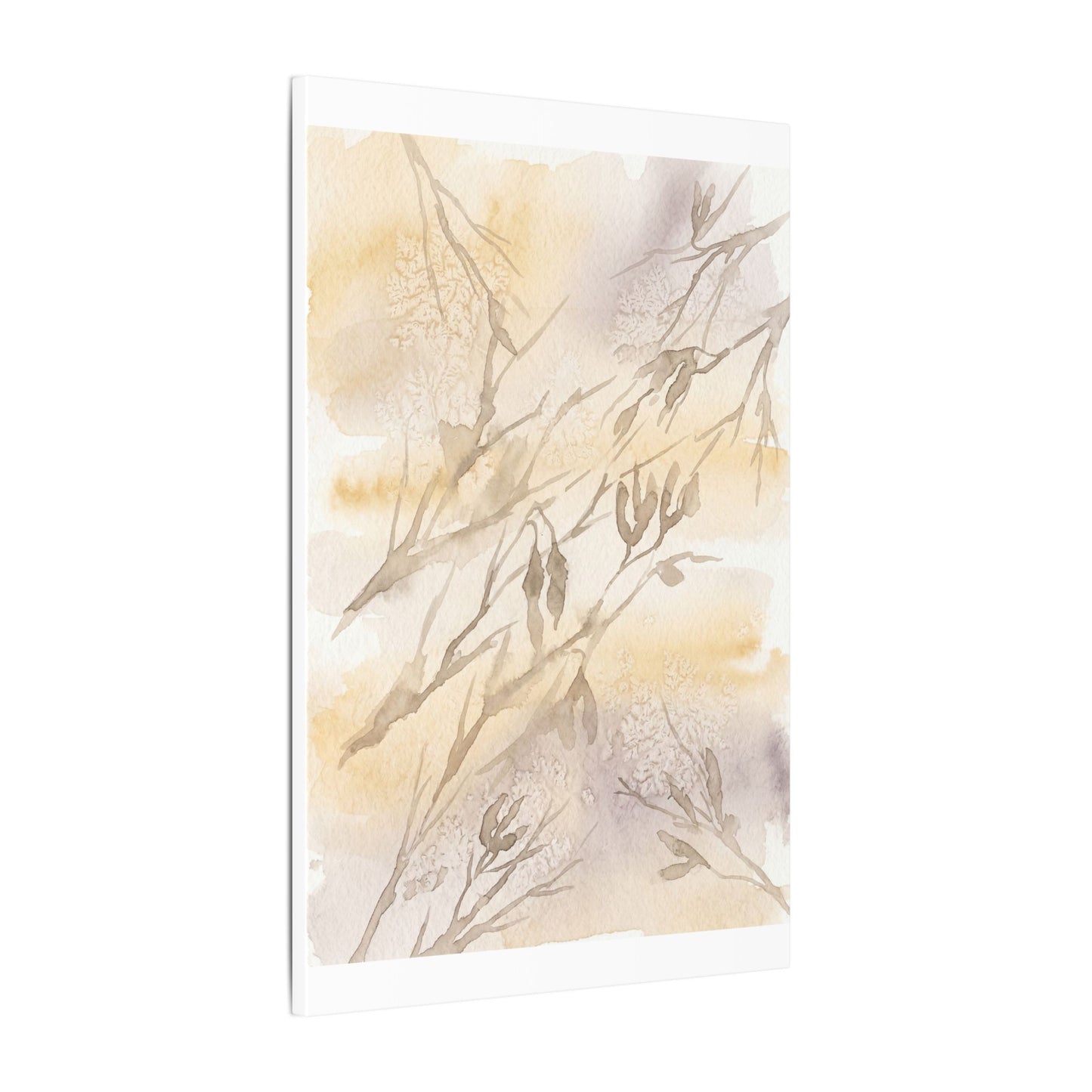 Shadow Play Winter Canvas Art | Japandi Warm Design