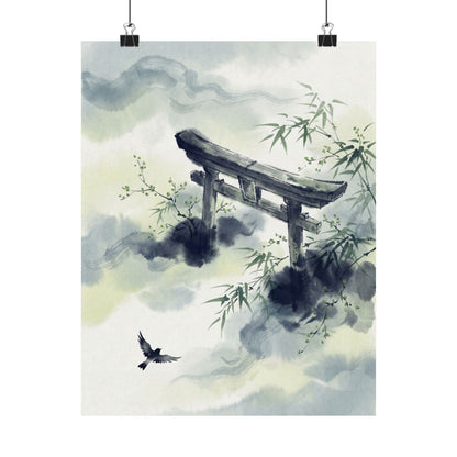 Torii Gate Spring Wall Art Print | Zen Peaceful Design