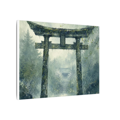 Earthy Torii Gate Canvas Art - Watercolor Japandi