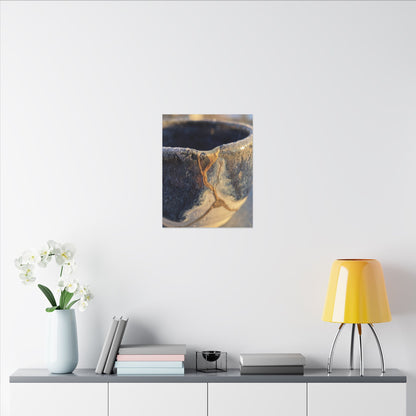Winter Ceramic Bowl Gold Vein Canvas Art | Healing Decor