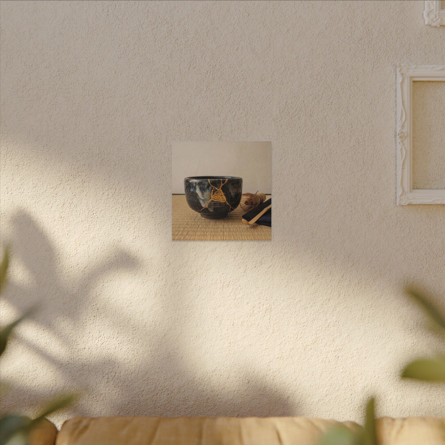 Kanso Tea Ceremony Canvas Art - Kintsugi Gold Vein
