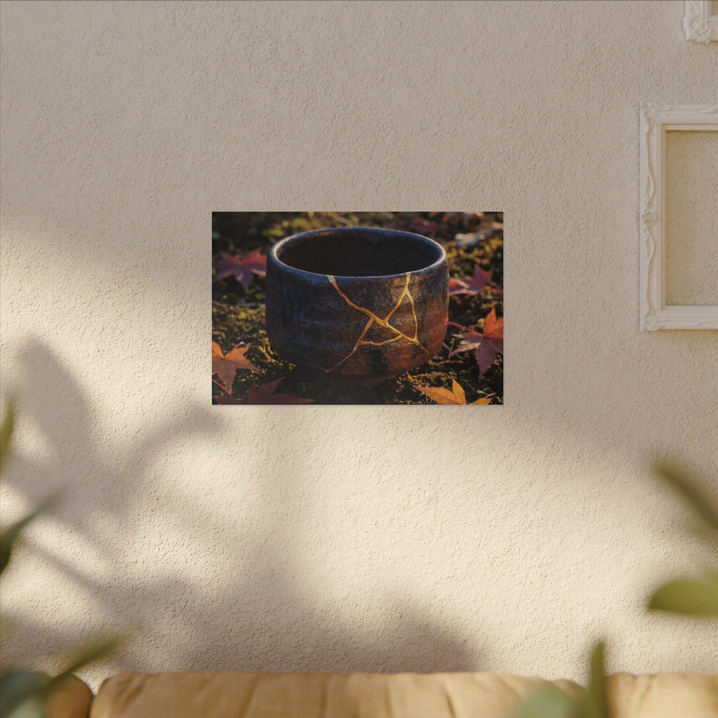 Kanso Moonlit Garden Canvas Art - Kintsugi Gold Repair