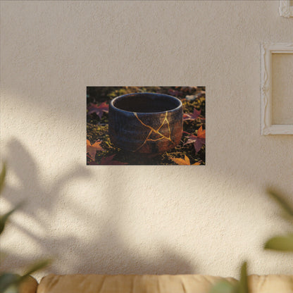 Kanso Moonlit Garden Canvas Art - Kintsugi Gold Repair