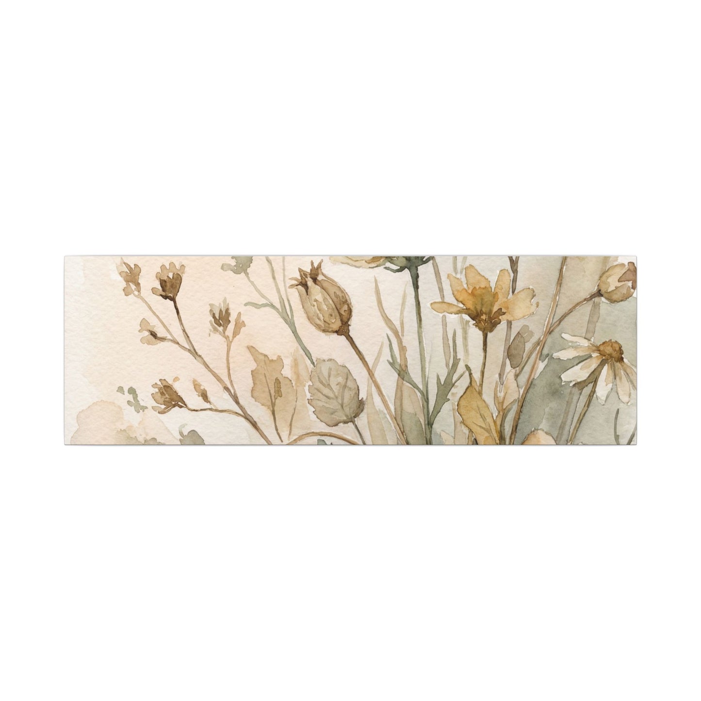 Summer Dried Flowers Watercolor Canvas Art | Elegant Decor