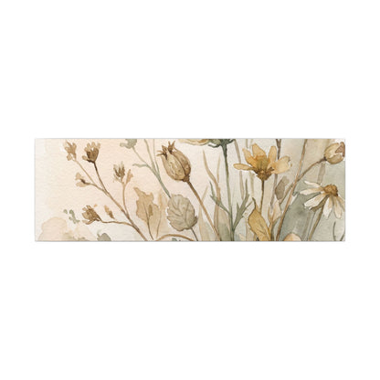 Summer Dried Flowers Watercolor Canvas Art | Elegant Decor