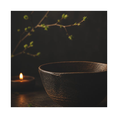 Moody Ceramic Bowl Canvas Art - Shadow Zen Dark Japandi
