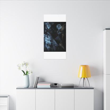 Shadow Play Winter Canvas Art | Dark Japandi Luxurious Design