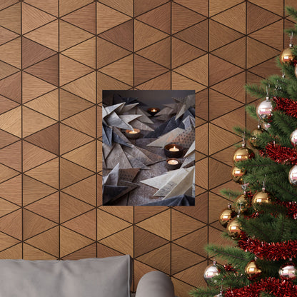 Elegant Paper Fold Wall Art Print - Japanese Pattern Japandi