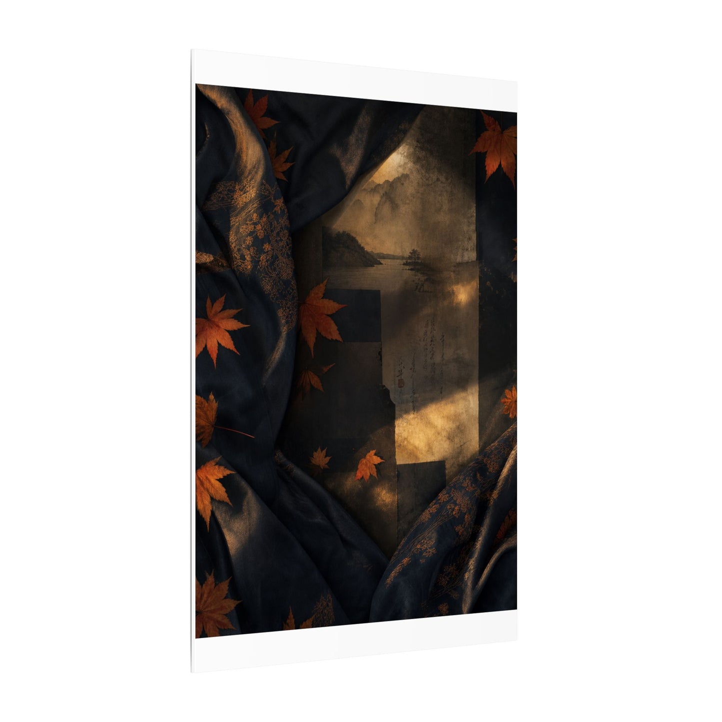 Autumn Silk Drape Shadow Zen Canvas Art | Bold Decor