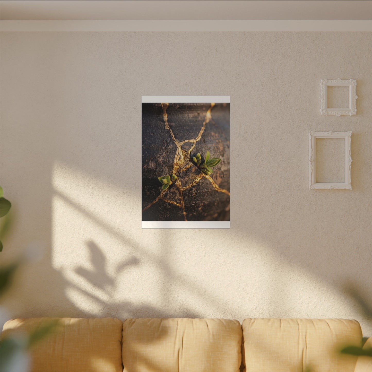 Rust Patina Gold Repair Canvas Art | Resilient Kintsugi Art
